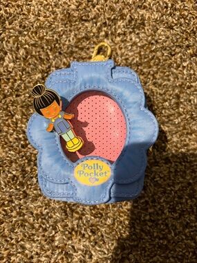 Polly Pocket Blue Whatever Makes You Happy Pin Holder Coin Purse